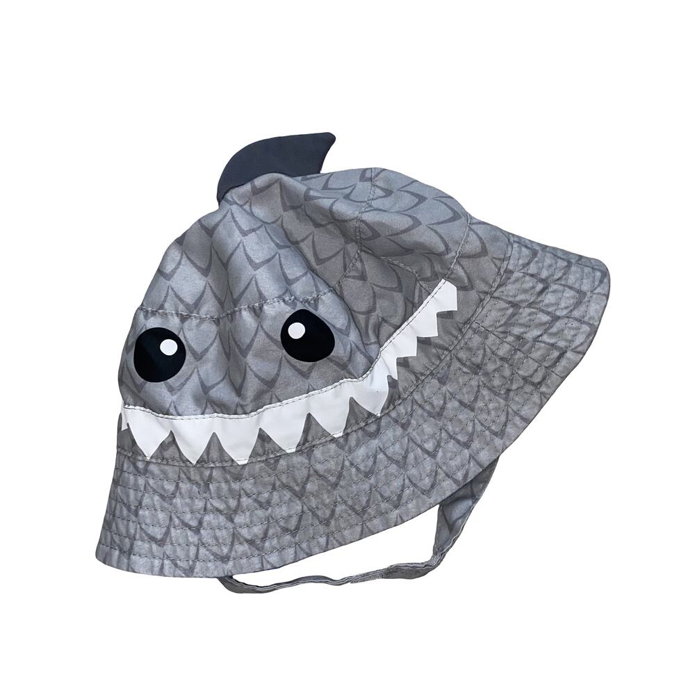 Carter's Baby Boy Shark Sun Hat | Grey Blue 0-9 Months Adjustable Bucket Hat